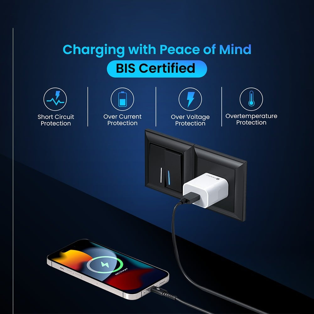 Portronics Charging Adapter (with USB Port, White) : 1 unit