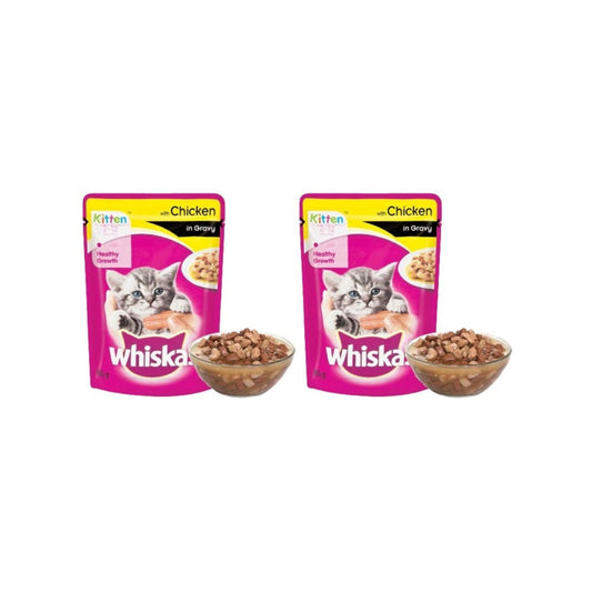 Whiskas Kitten Wet Wet Kitten Food -Chicken in Gravy (2-12 Months) - Pack of 2 : 2 x 80 g