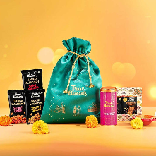 True Elements Indulgence Dry Fruits with Handy Potli : 222 g