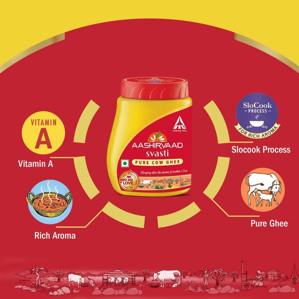 Aashirvaad Svasti Pure Cow Ghee : 200 ml