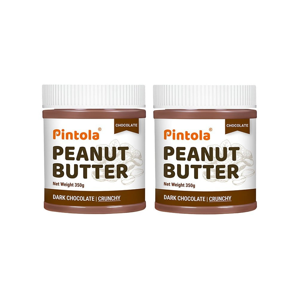Pintola Dark Chocolate Crunchy Peanut Butter - Pack of 2 : 2 x 350 g
