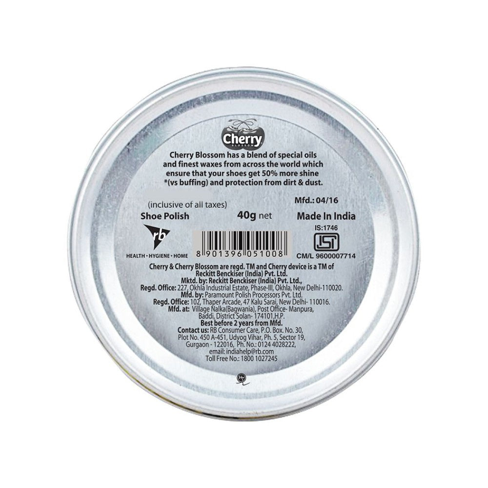 Cherry Blossom Black Wax Shoe Polish - Pack of 2 : 2 x 40 g