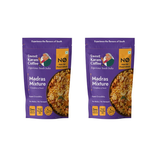 Sweet Karam Coffee Madras Mixture Namkeen - No Palm Oil - Pack of 2 : 2 x 95 g
