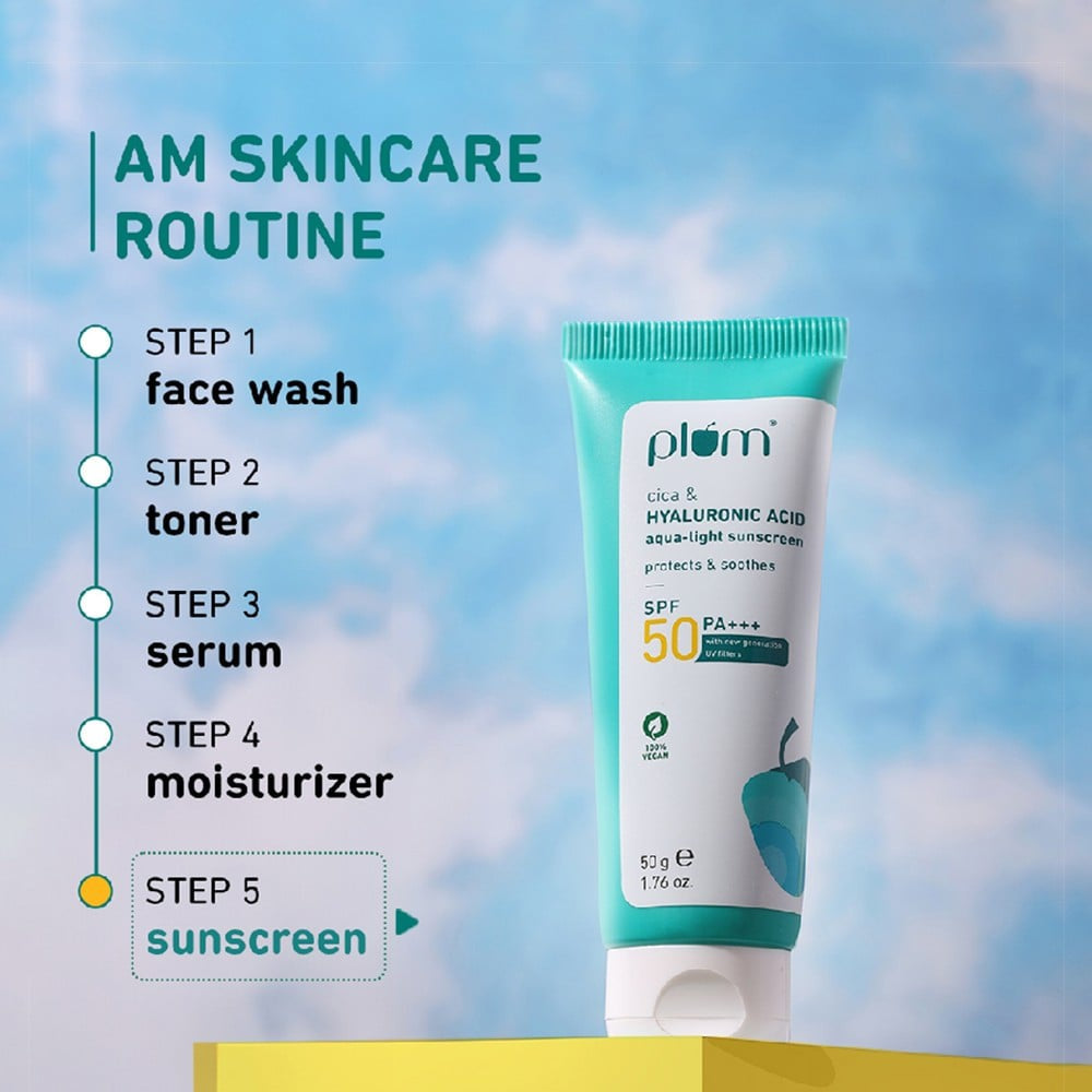 Plum Cica & Hyaluronic Acid Aqua-Light Sunscreen (SPF 50 PA+++) : 50 g
