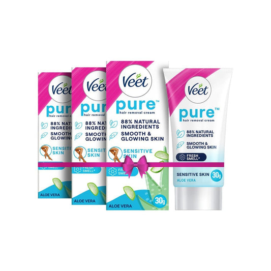 Veet Aloe Vera Sensitive Skin Hair Removal Cream - Pack of 3 : 3 x 30 g