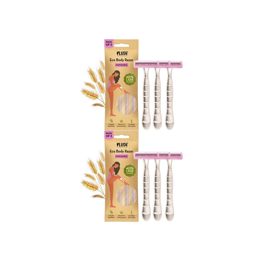 Plush Eco Body Disposable Women's Razor - Pack of 2 : 2 x 1 pack (3 pieces)