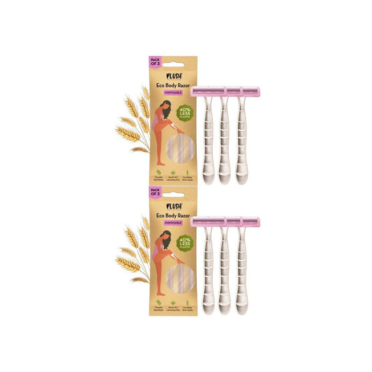 Plush Eco Body Disposable Women's Razor - Pack of 2 : 2 x 1 pack (3 pieces)