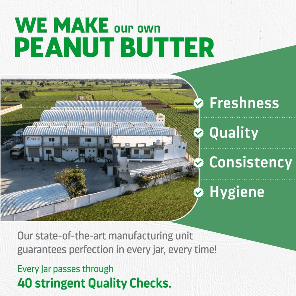 Pintola All Natural Crunchy Peanut Butter (Unsweetened) : 1 kg