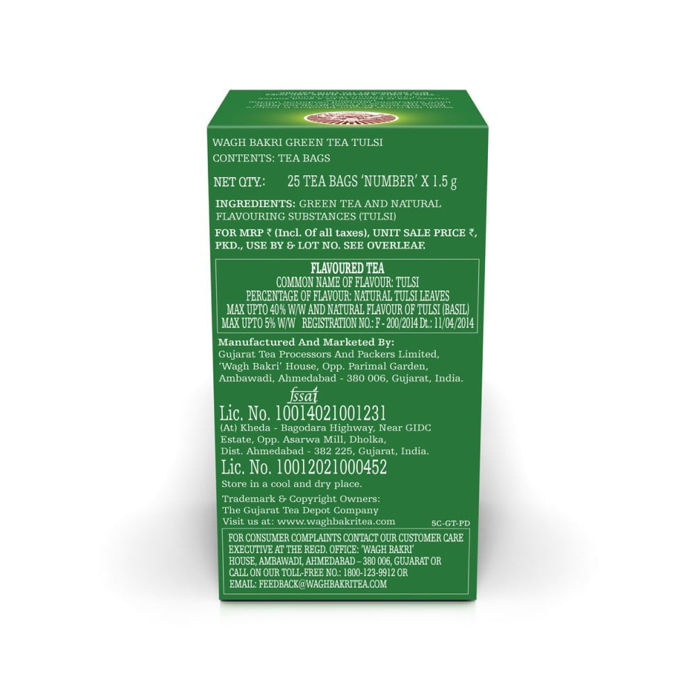 Wagh Bakri Tulsi Green Tea : 25 bags x 1.5 g