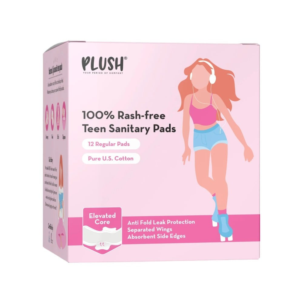 Plush Teen Sanitary Pads (with Elevated Core) : 12 pieces