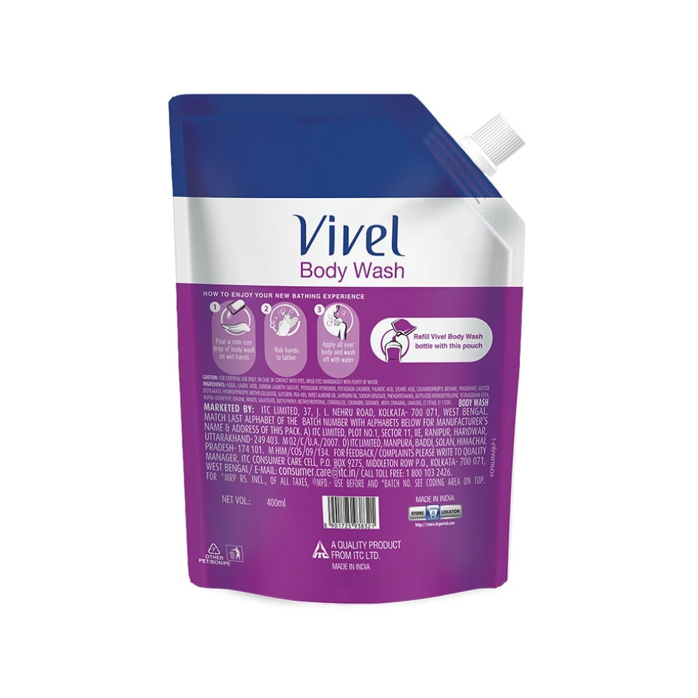 Vivel Fragrant Body Wash (Lavender + Almond Oil) : 400 ml