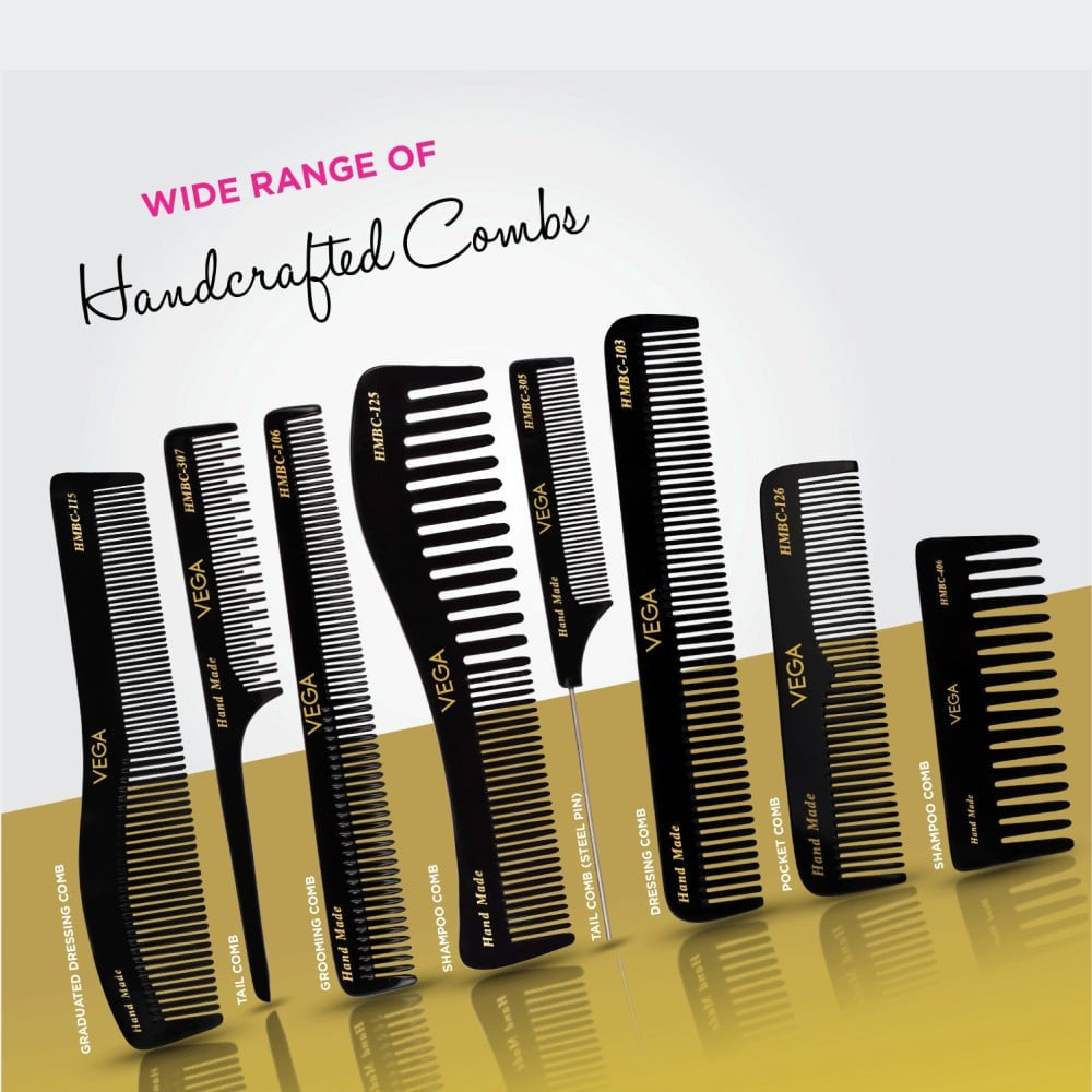Vega Pocket Hair Comb (Black) : 1 piece
