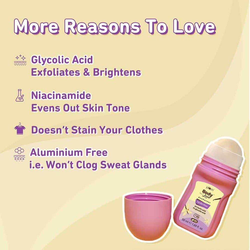 Plum BodyLovin' Vanilla Vibes Deodorant Roll on - Pack of 2 : 2 x 50 ml