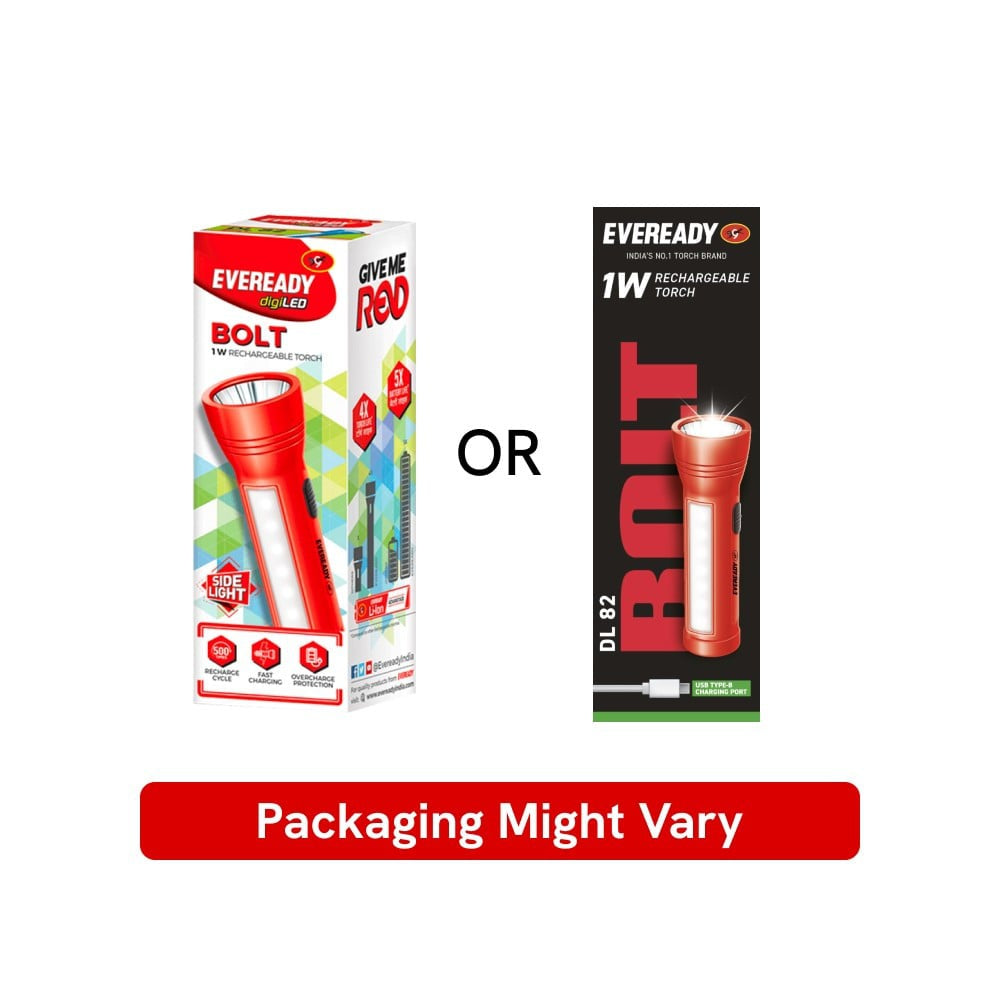 Eveready DigiLED Bolt Rechargeable 1W Torch (Bright White) : 1 unit
