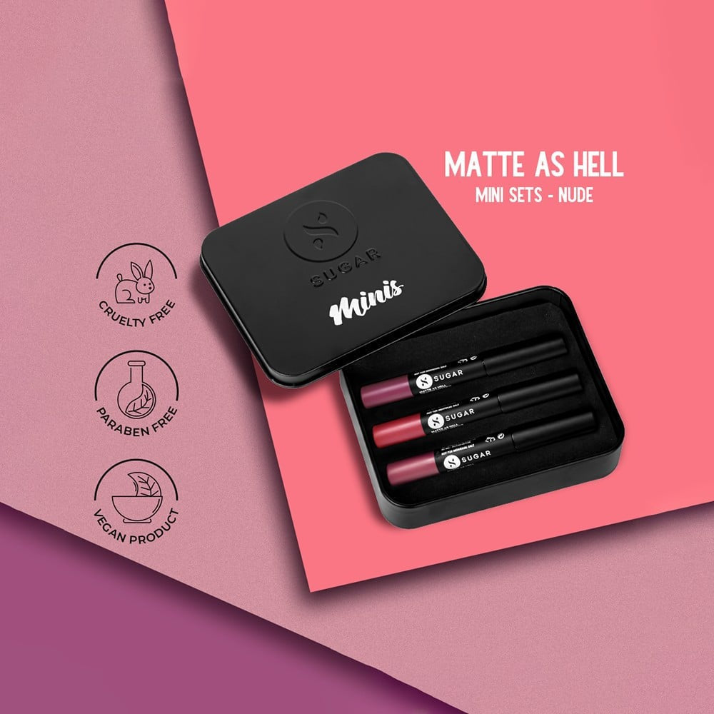 SUGAR Matte As Hell Minis Nude Lipstick Kit : 1 pack (3 pieces)
