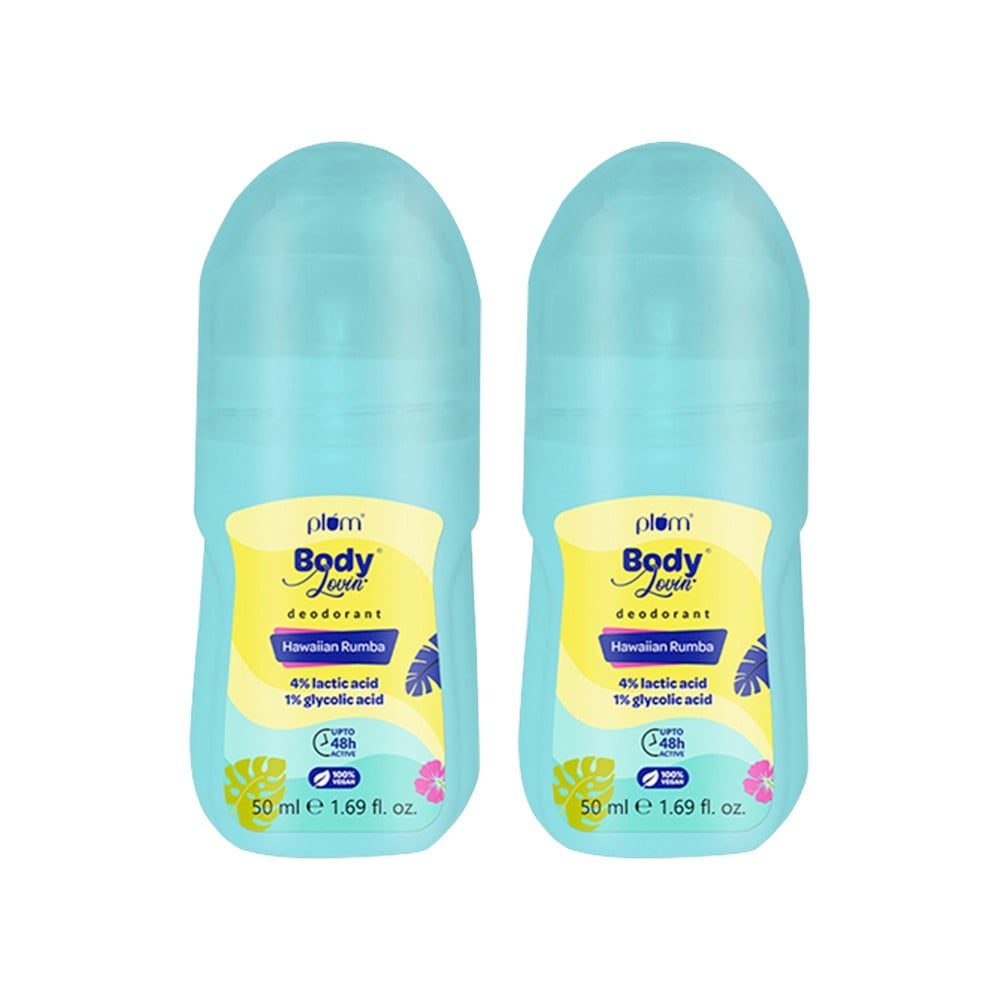 Plum BodyLovin' Hawaiian Rumba Deodorant Roll on - Pack of 2 : 2 x 50 ml