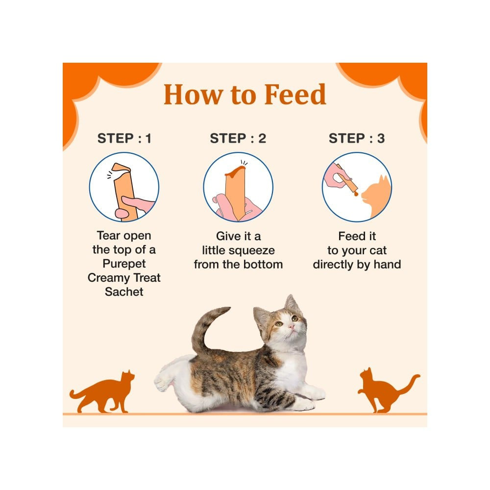 PurePet Lickable Creamy Cat Treat (Real Chicken) : 1 pack (5 x 15 g)