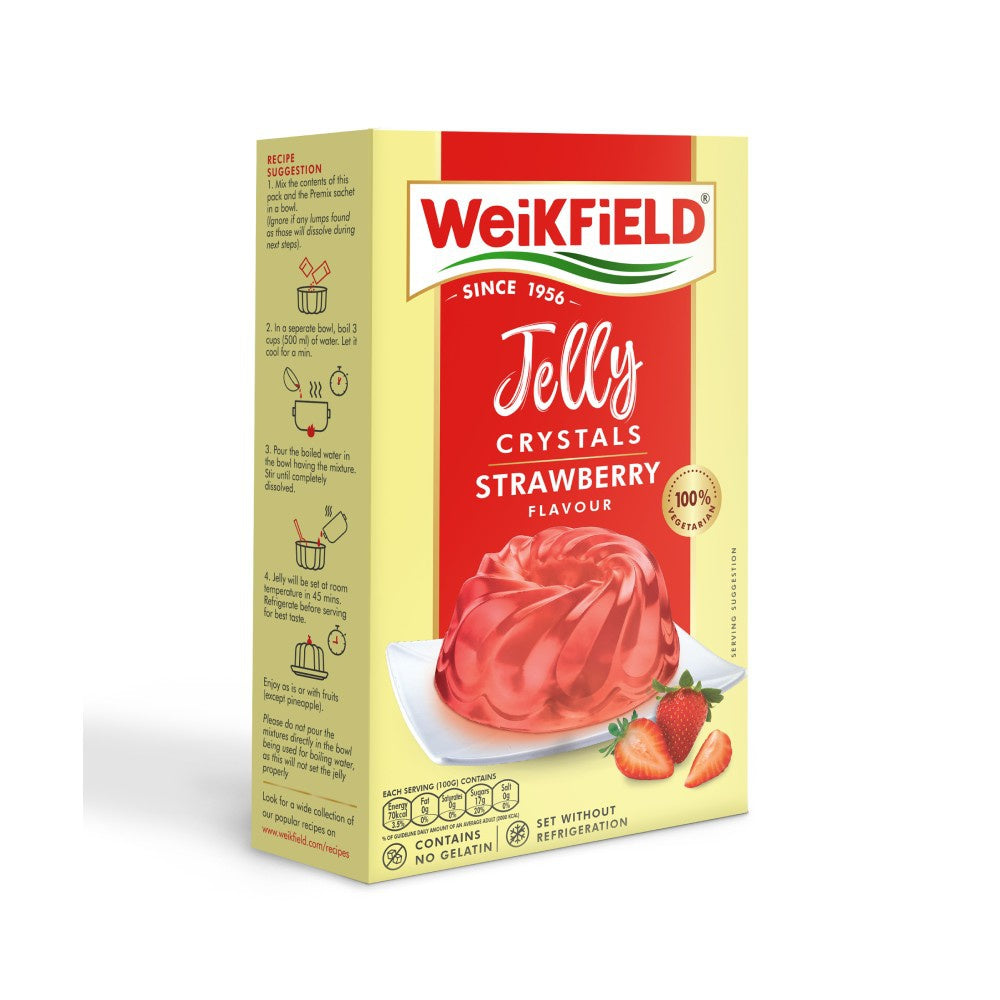 Weikfield Strawberry Crystals Jelly Mix - Pack of 2 : 2 x 90 g