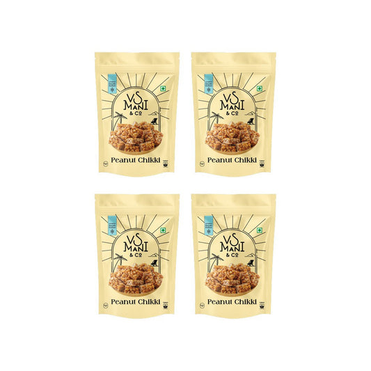 Peanut Chikki by VS Mani & Co. - Pack of 4 : 4 x 100 g