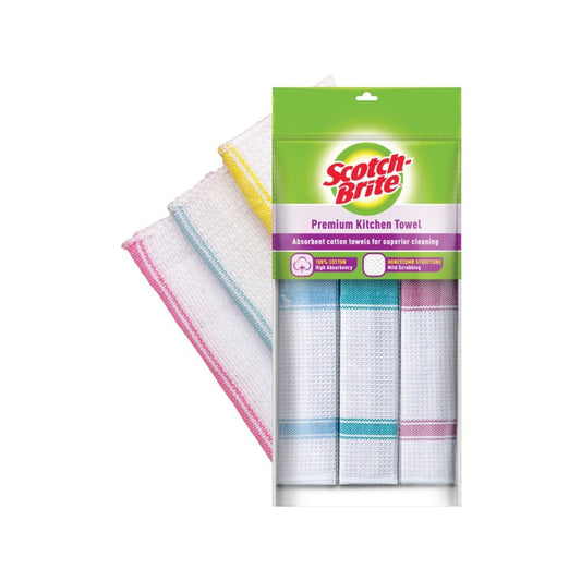 Scotch Brite 100% Cotton Kitchen Towel : 3 pieces
