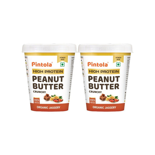 Pintola High Protein Crunchy Peanut Butter - Pack of 2 : 2 x 510 g