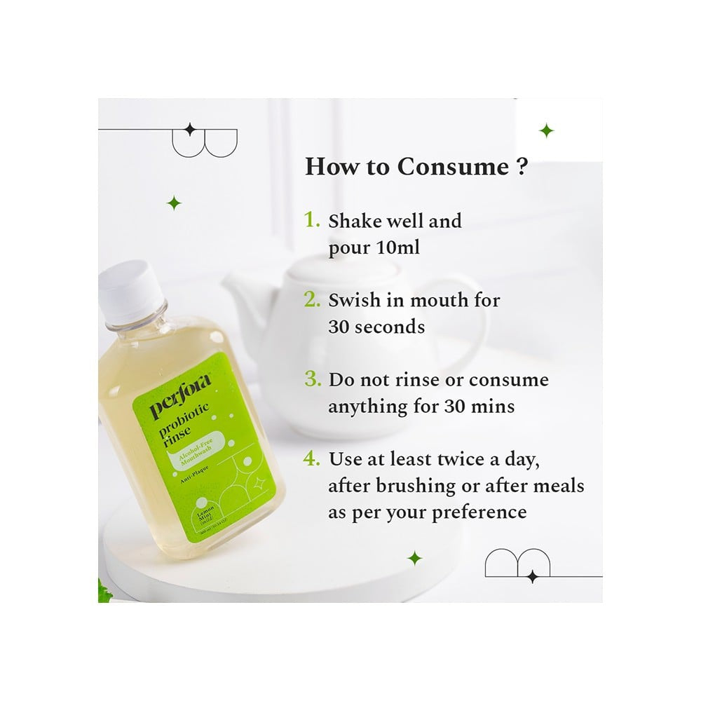 Perfora Probiotic Rinse Alcohol Free Mouthwash - Pack of 2 : 2 x 200 ml