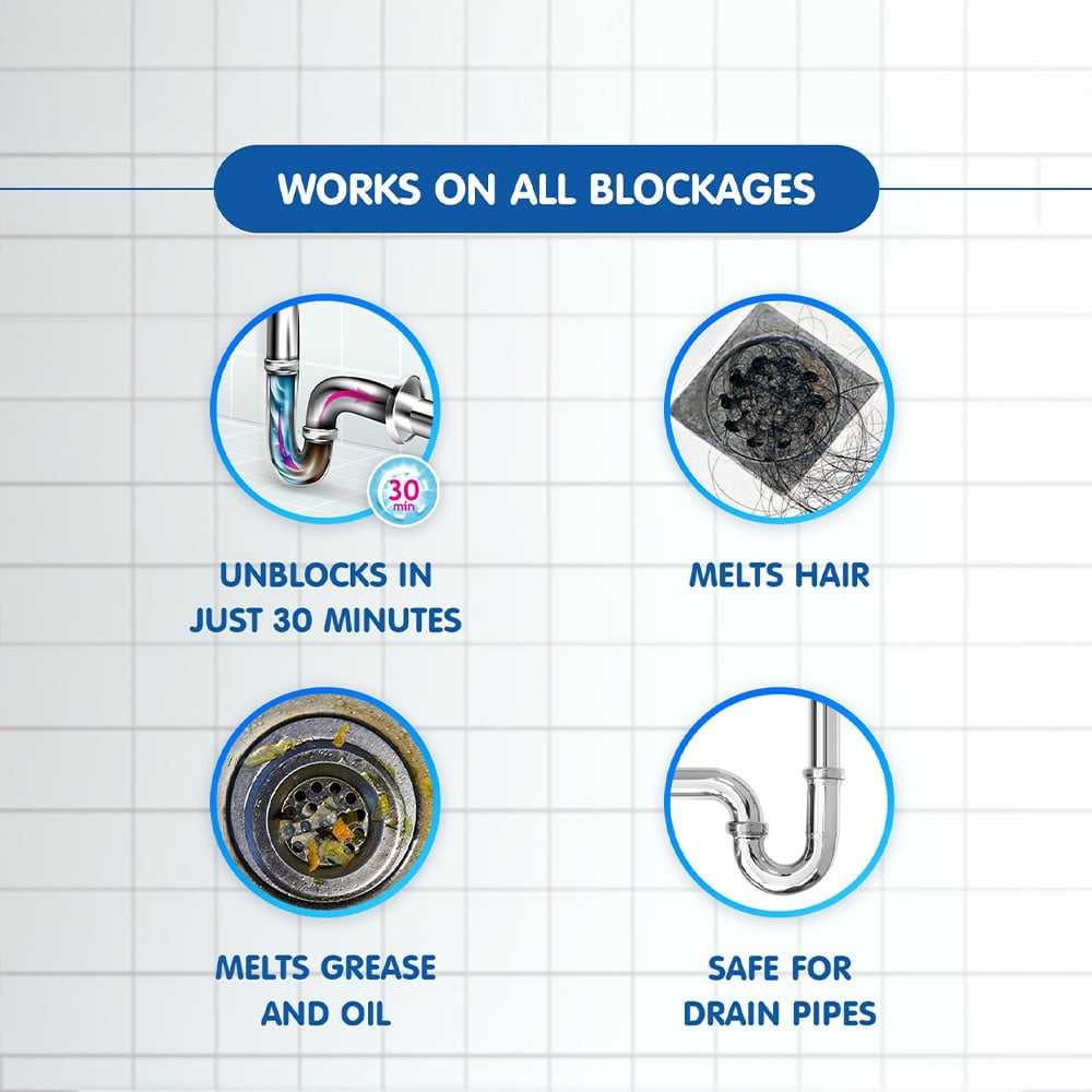 Pidilite D-Klog Drain Cleaners : 1 pack (5 x 40 g)