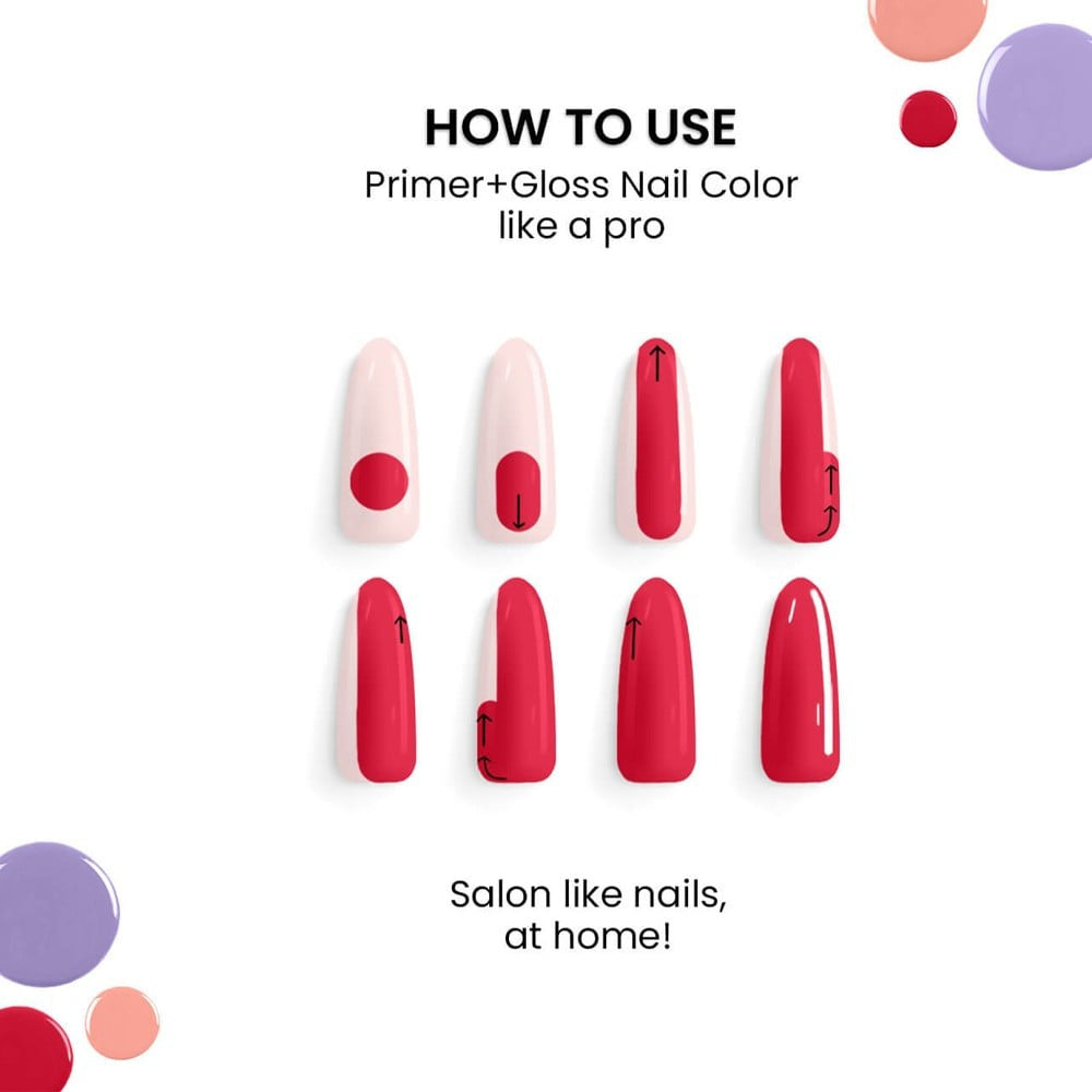 Lakme 9To5 Primer + Gloss Berry Business Nail Paint (Berry Business) : 6 ml