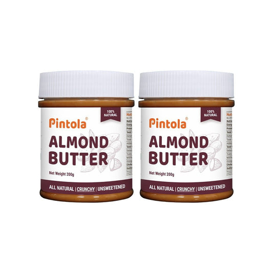 Pintola All Natural Crunchy Almond Butter - Pack of 2 : 2 x 200 g
