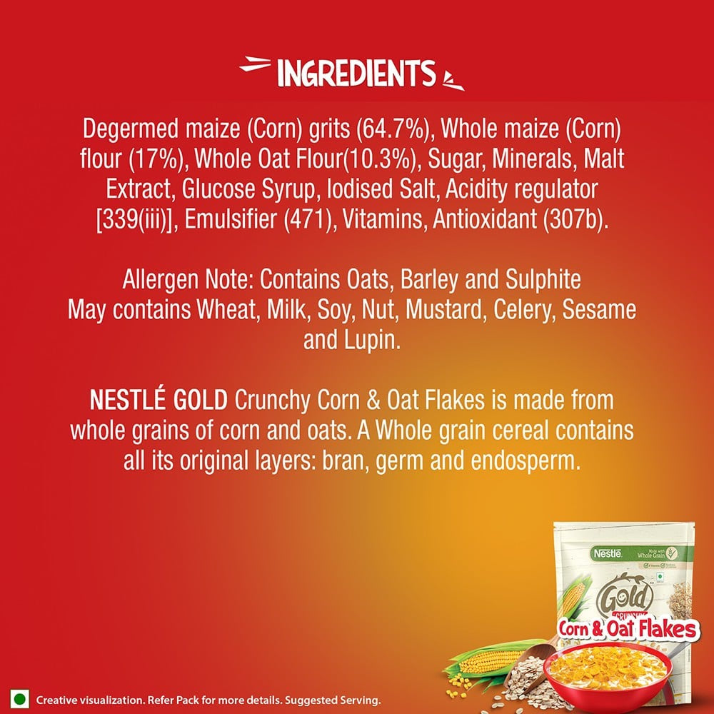 Nestle Gold Crunchy, Corn & Oat Flakes : 850 g