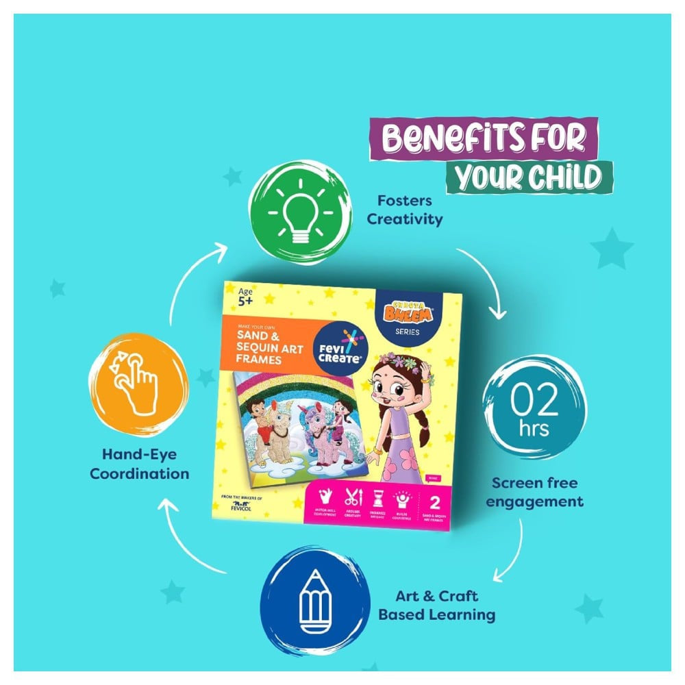 Pidilite Fevicreate Sand Sequin Chhota Bheem Chhutki Art Kit : 1 unit