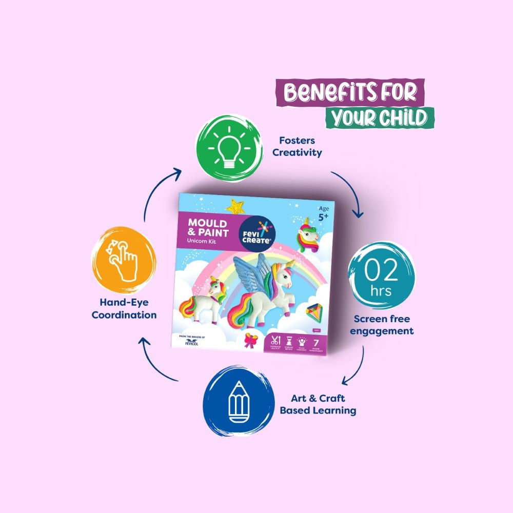 Pidilite Fevicreate Mould & Paint Unicorn Craft Kit : 1 unit
