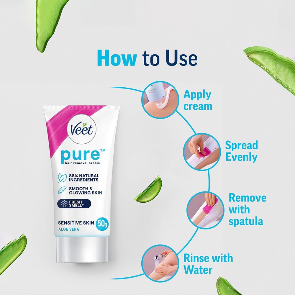 Veet Aloe Vera Sensitive Skin Hair Removal Cream : 50 g