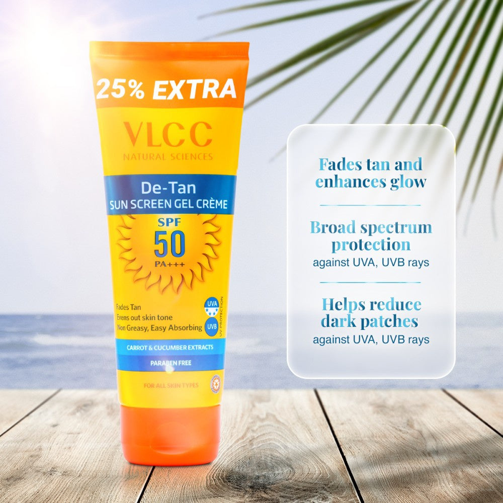 VLCC De Tan Sunscreen Gel Creme (SPF 50 PA+++) : 125 g