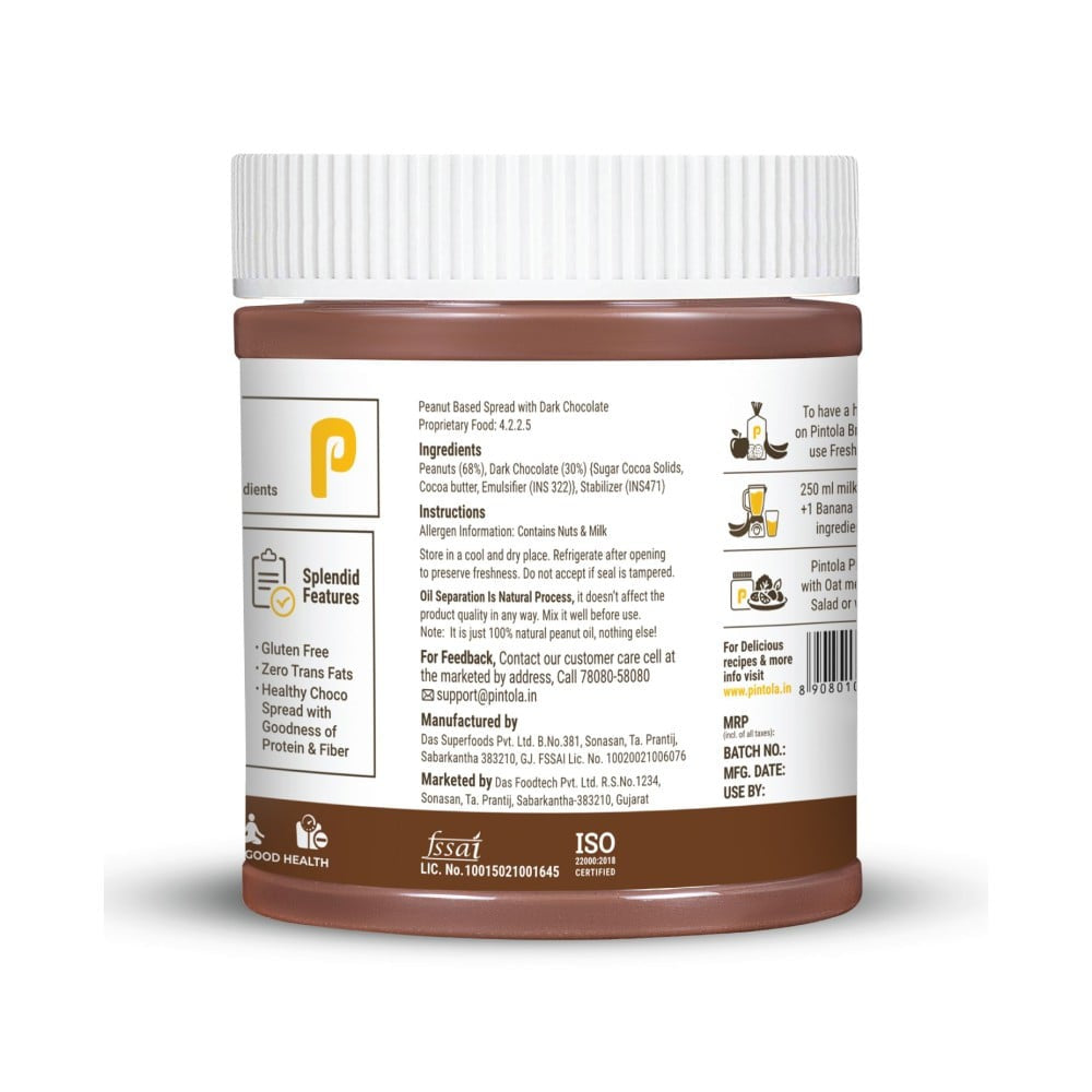 Pintola Dark Chocolate Crunchy Peanut Butter : 350 g