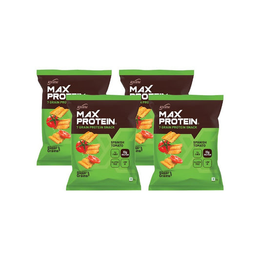 RiteBite Max Protein Spanish Tomato Chips - Pack of 4 : 4 x 60 g