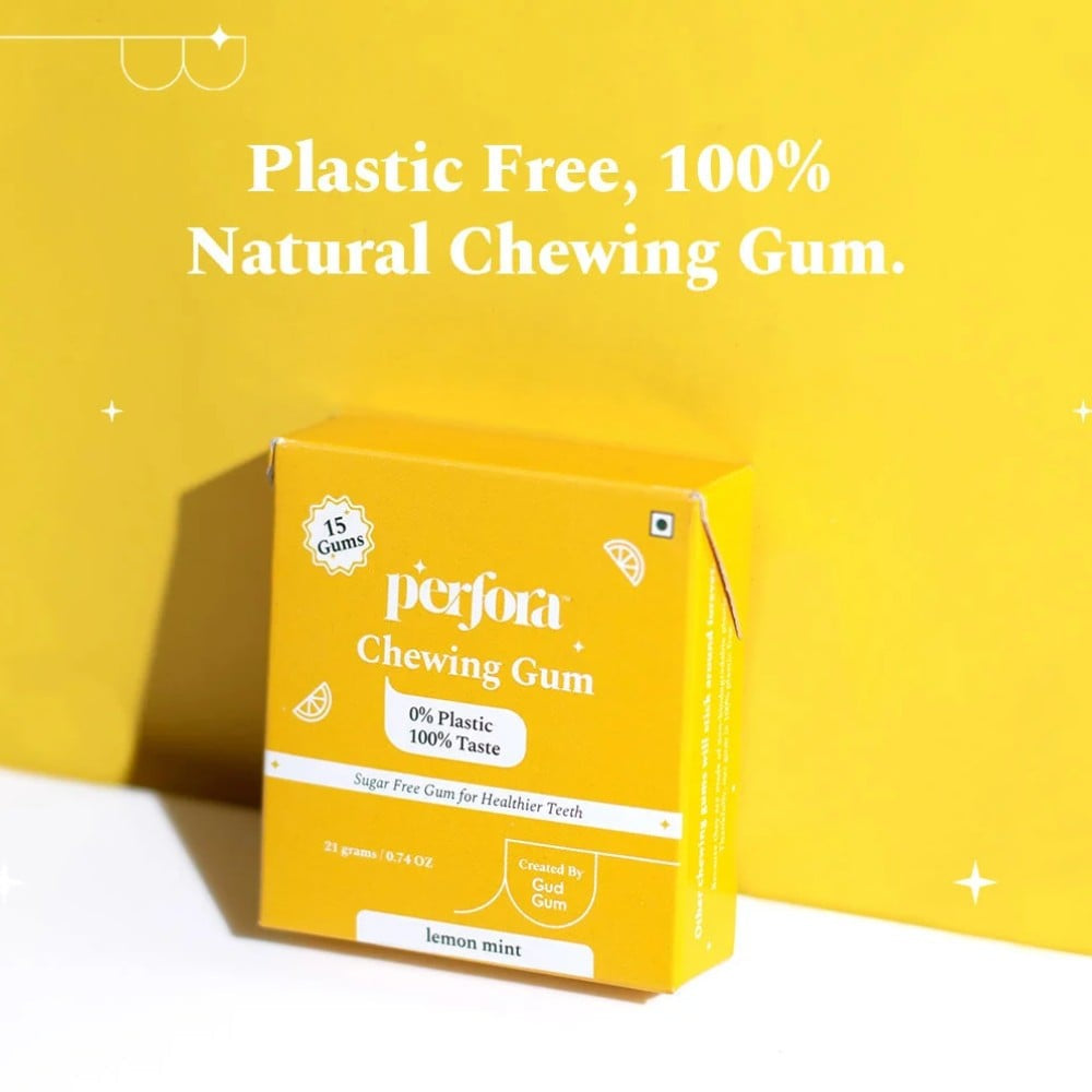 Perfora Plastic Free Lemon Mint Chewing Gum : 21 g