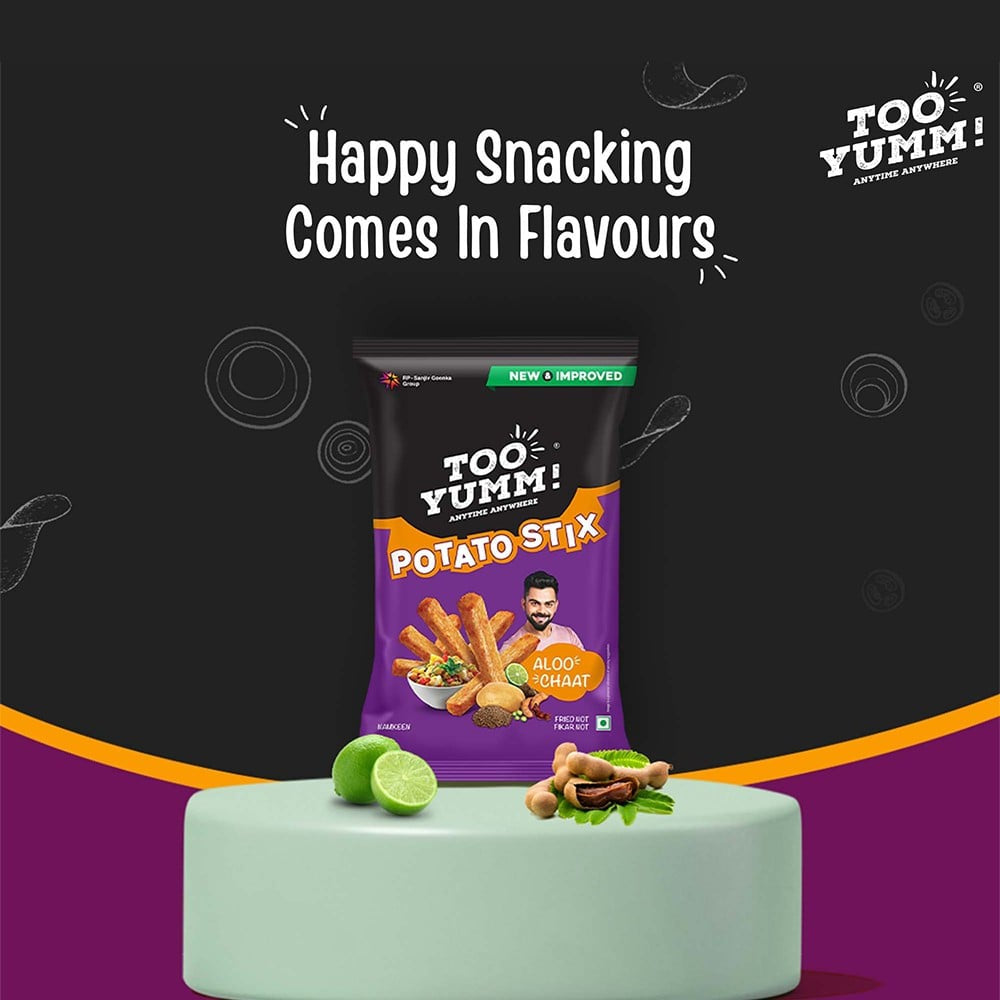 Too Yumm Baked Potato Stix Aloo Chaat Crisps - Pack of 3 : 3 x 70 g