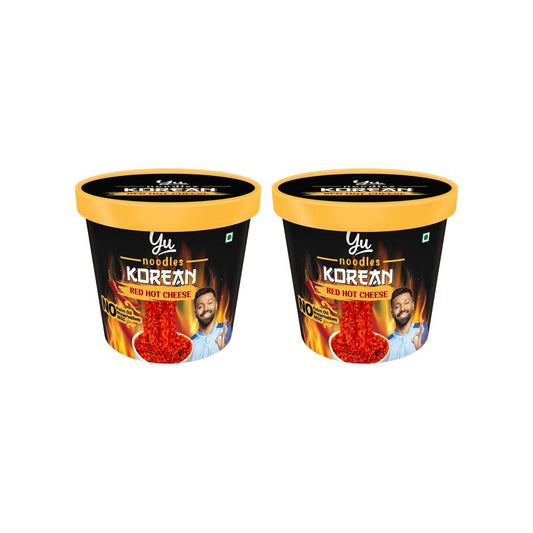 Yu Red Hot Cheese Korean Cup Noodles - Pack of 2 : 2 x 80 g
