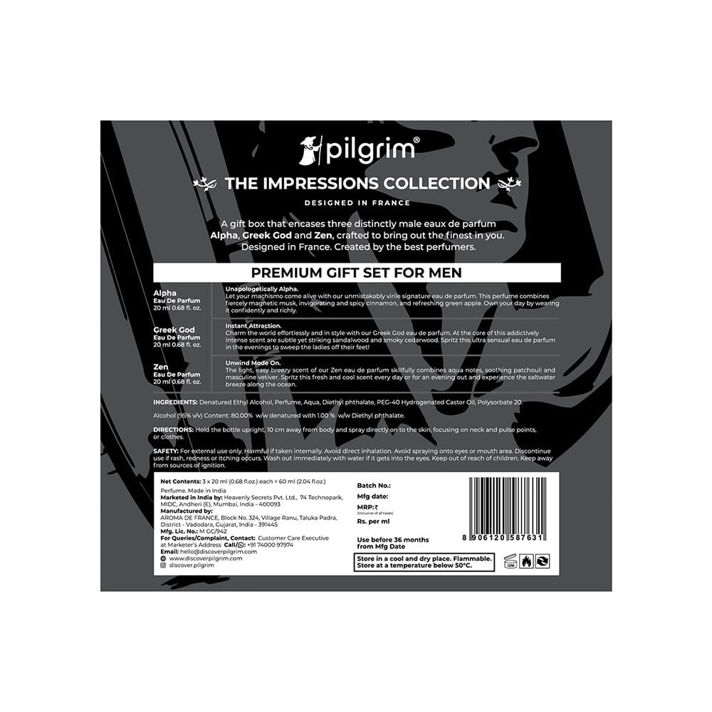 Pilgrim The Impressions Collection Men's Perfume (The Impressions Collection) : 3 x 20 ml