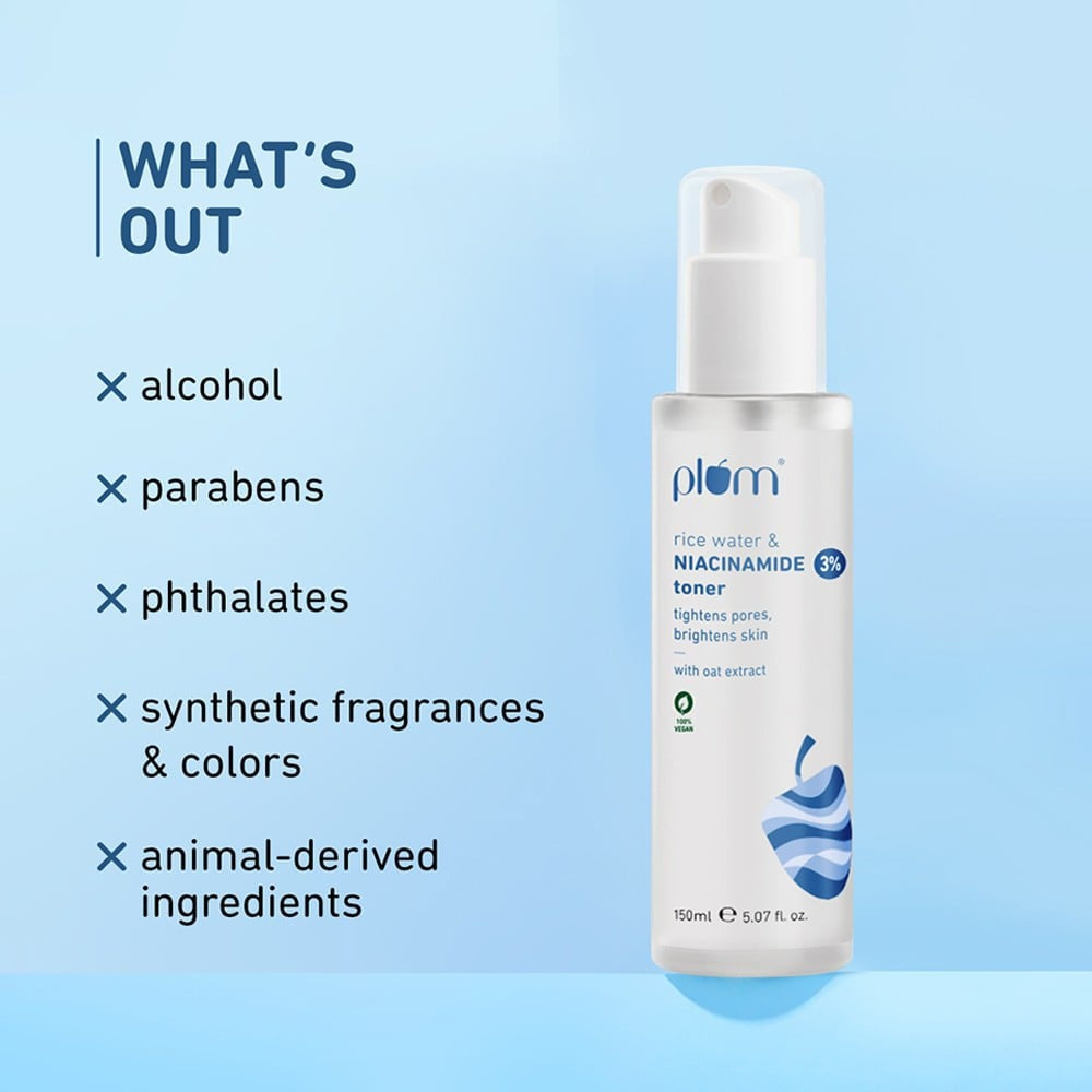 Plum 3% Niacinamide Toner with Rice Water : 150 ml
