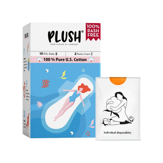 Plush Rash Free Sanitary Pads (with 2 Free Liners) : 10 pieces