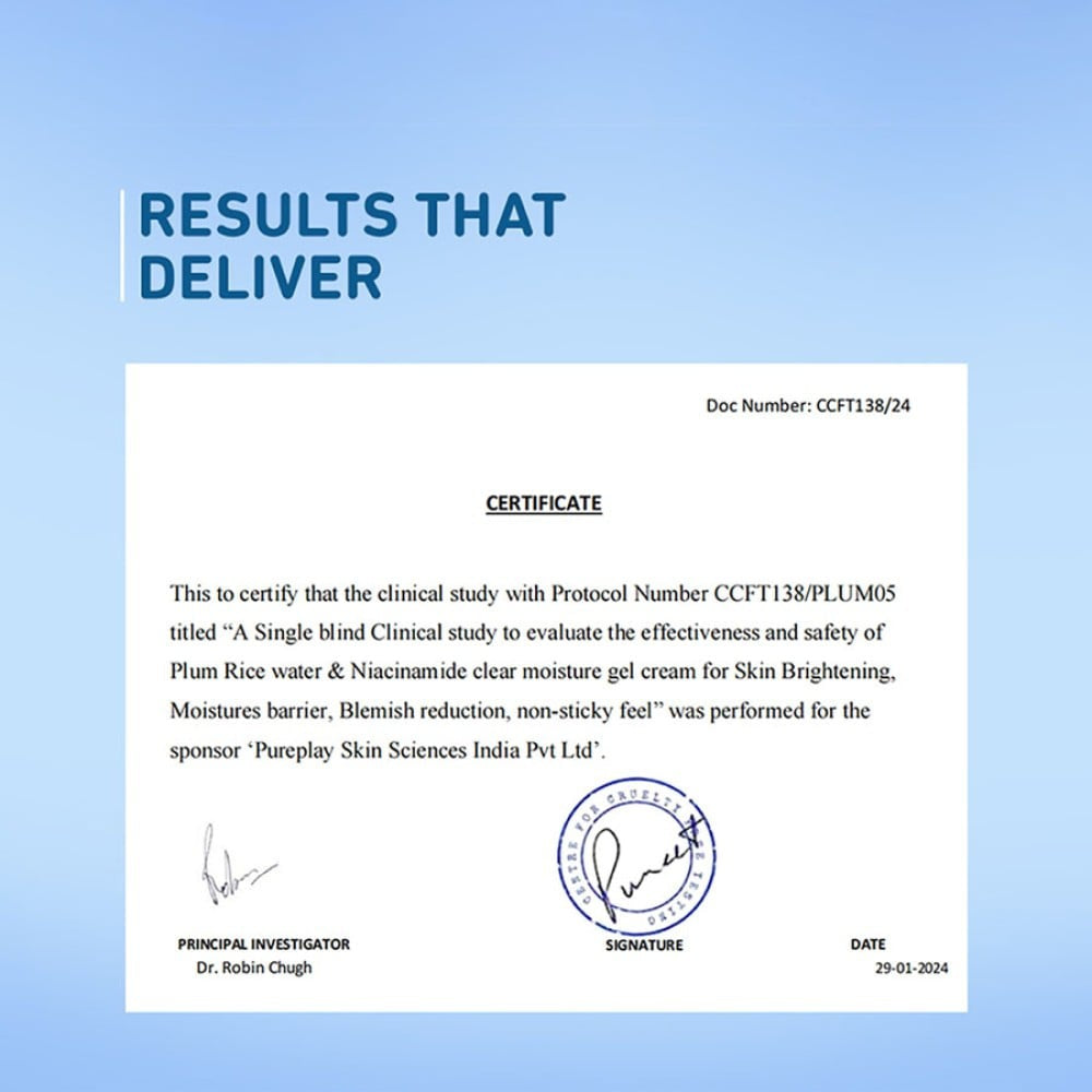 Plum Rice Water & 2% Niacinamide Face Moisturizing Gel : 50 g