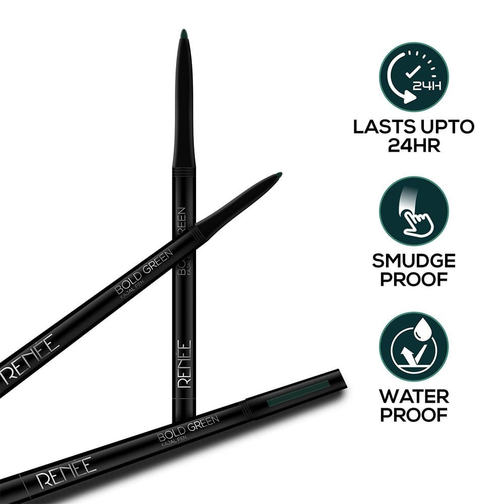 Renee Kajal Pen with Sharpener (Bold Green) : 0.35 g