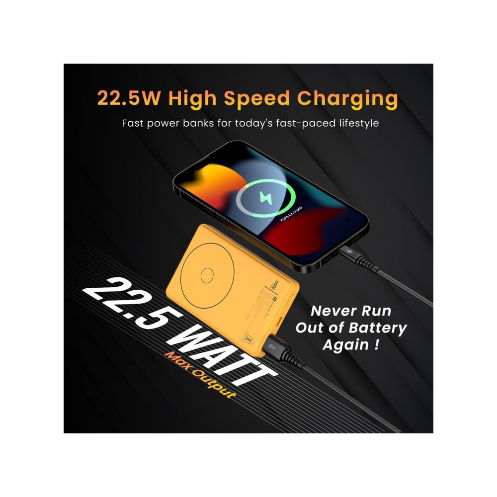 Portronics Luxcell Wireless Mini 10000 Mah Power Bank (Yellow) : 1 unit