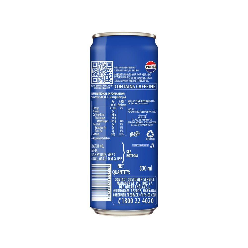 Pepsi Soft Drink : 330 ml