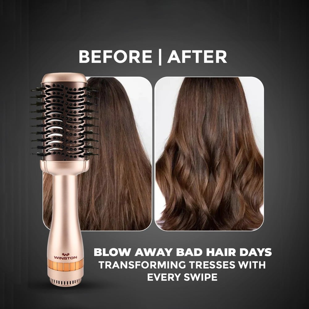 Winston 2-in-1 Hot Blow Brush & Hair Dryer (Golden, 1200 W) : 1 unit