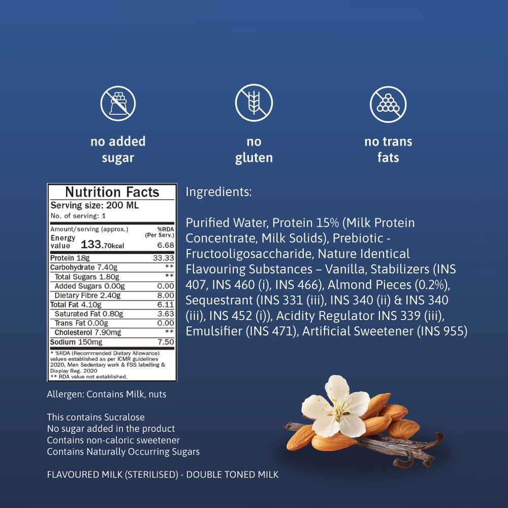 Phab Vanilla Almond Protein Milkshake : 2 x 200 ml