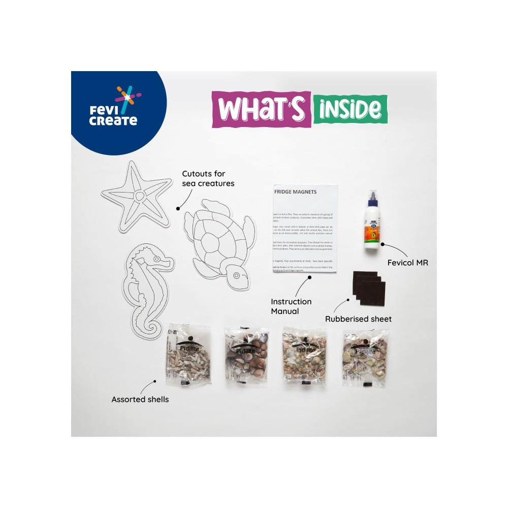 Pidilite Fevicreate DIY Fridge Magnet Art & Craft Kit (5+ years) (Multicolor) : 1 unit