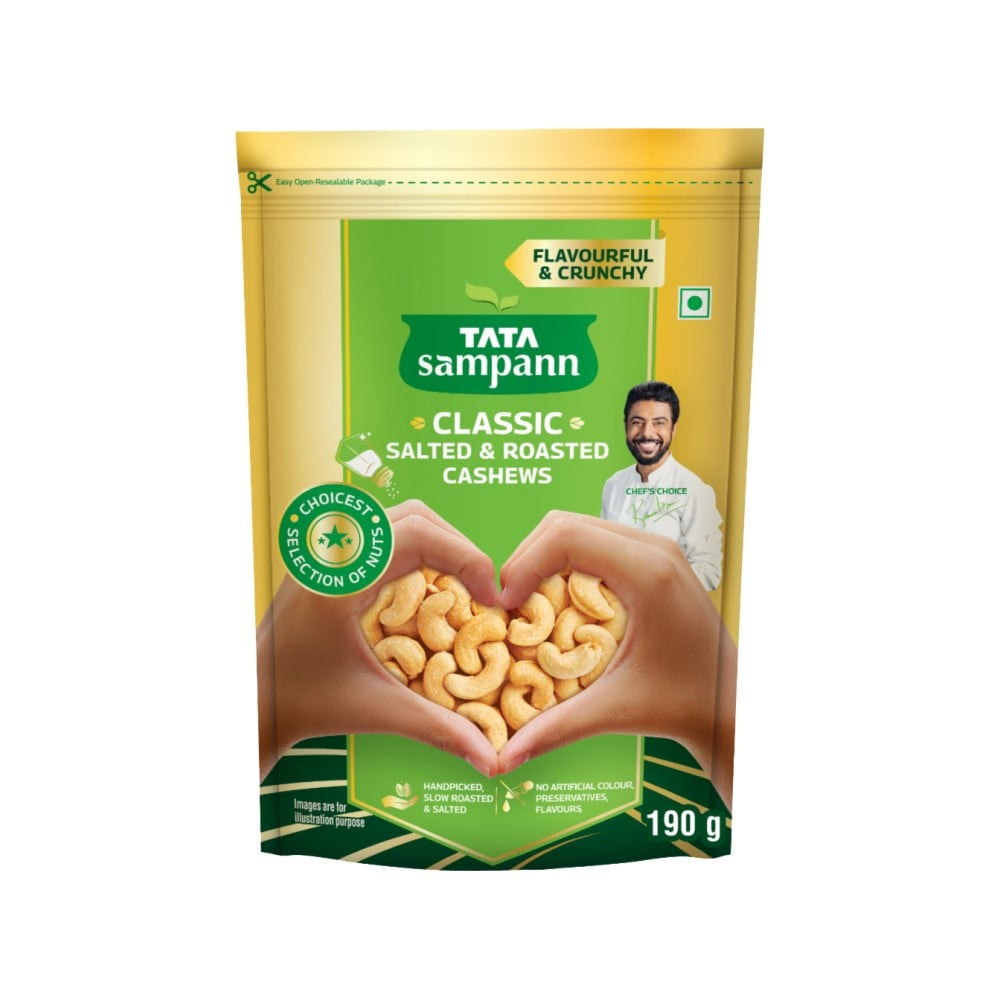 Tata Sampann Classic Salted & Roasted Flavoured Cashew : 190 g